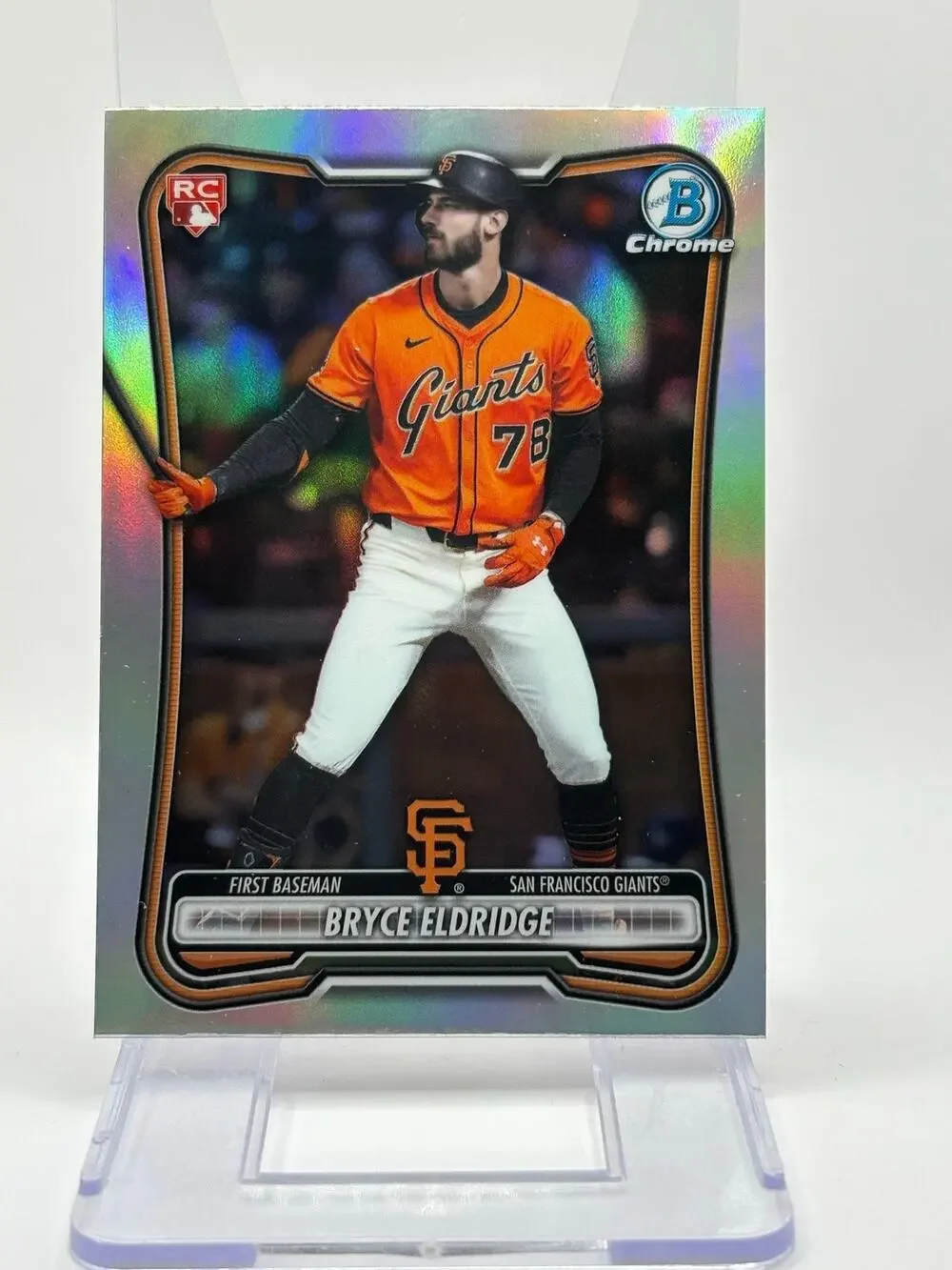 2026 Bowman Bryce Eldridge Chrome Red Rookie Variation Refractor SP Giants RC